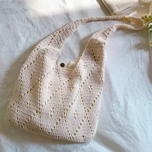 Elena Handbags Handmade Crochet Retro Style Tote Bag