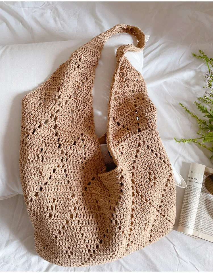 Elena Handbags Handmade Crochet Retro Style Tote Bag