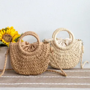 Elena Handbags Summer Straw Basket Bag