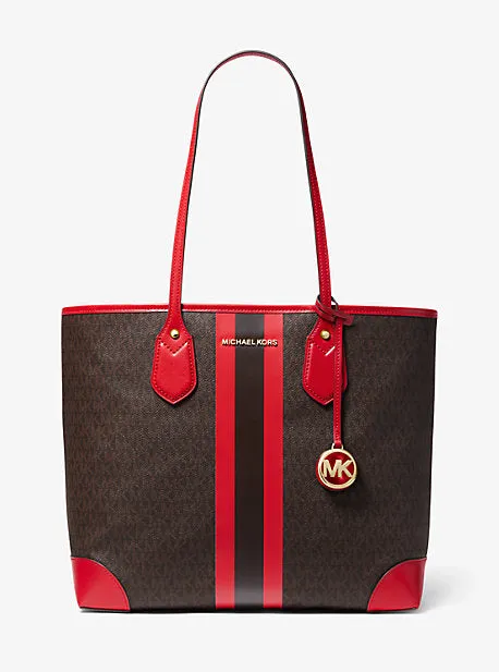 Eva Large Logo Stripe Tote Bag