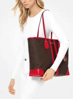 Eva Large Logo Stripe Tote Bag