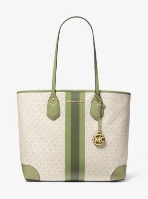 Eva Large Logo Stripe Tote Bag