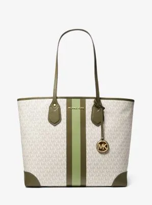 Eva Large Logo Stripe Tote Bag