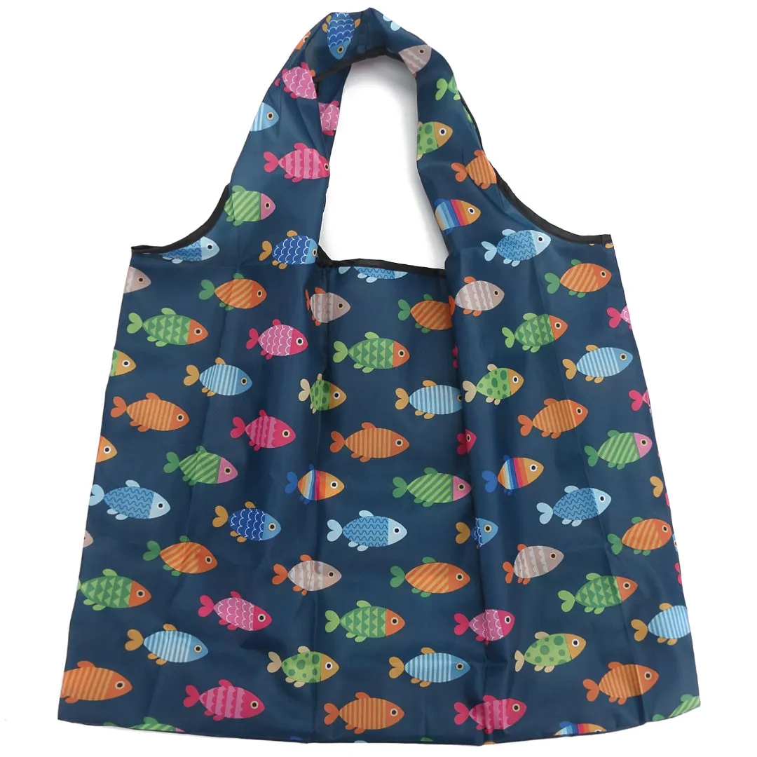 Foldable Jackie Bag Simple Fish Blue