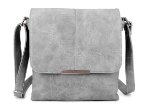 LARGE MULTI POCKET CROSS BODY MESSENGER BAG - LIGHT GREY