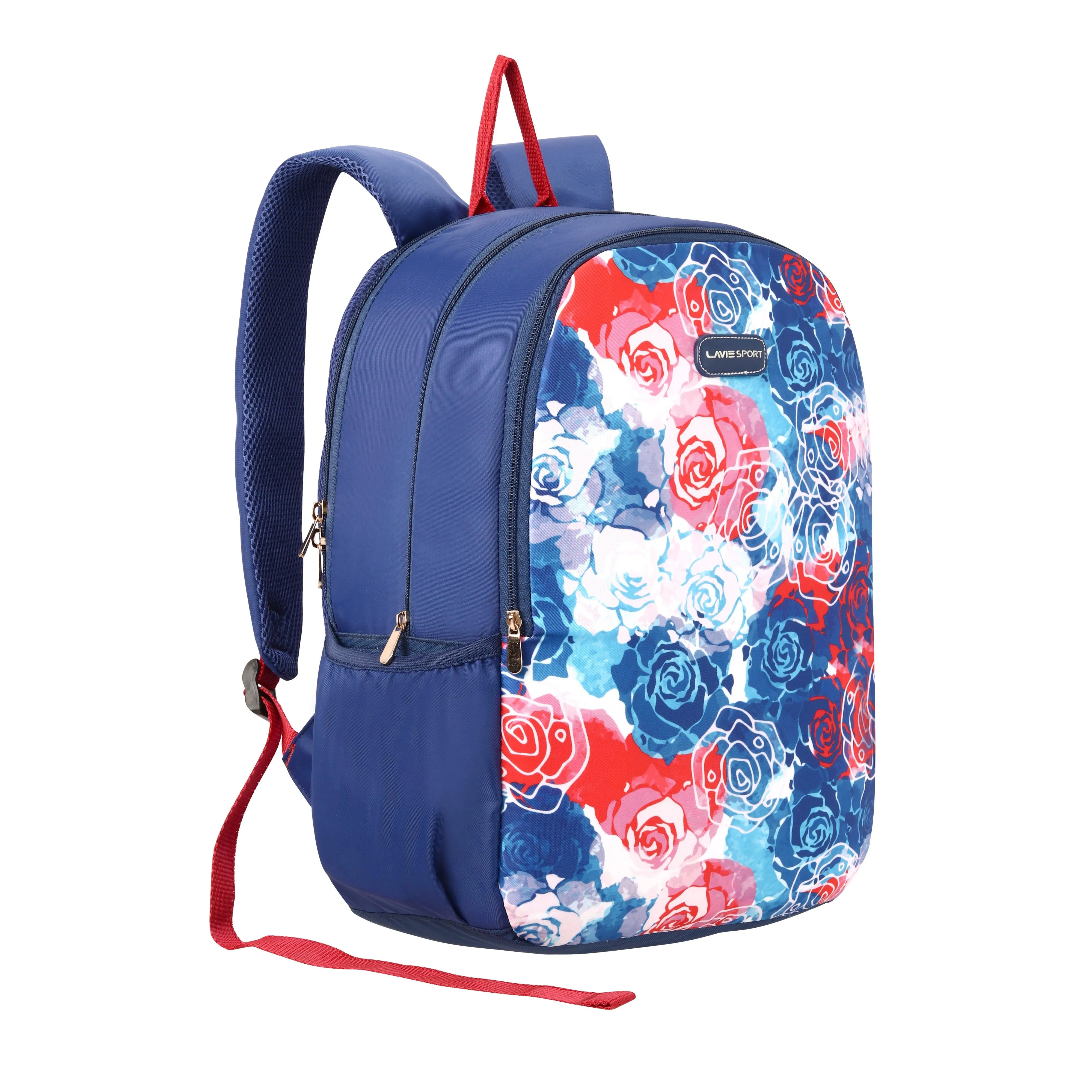 Lavie Sport Rose - 17.5" 26 Litres Casual Backpack | School College Bag For Boys & Girls Navy