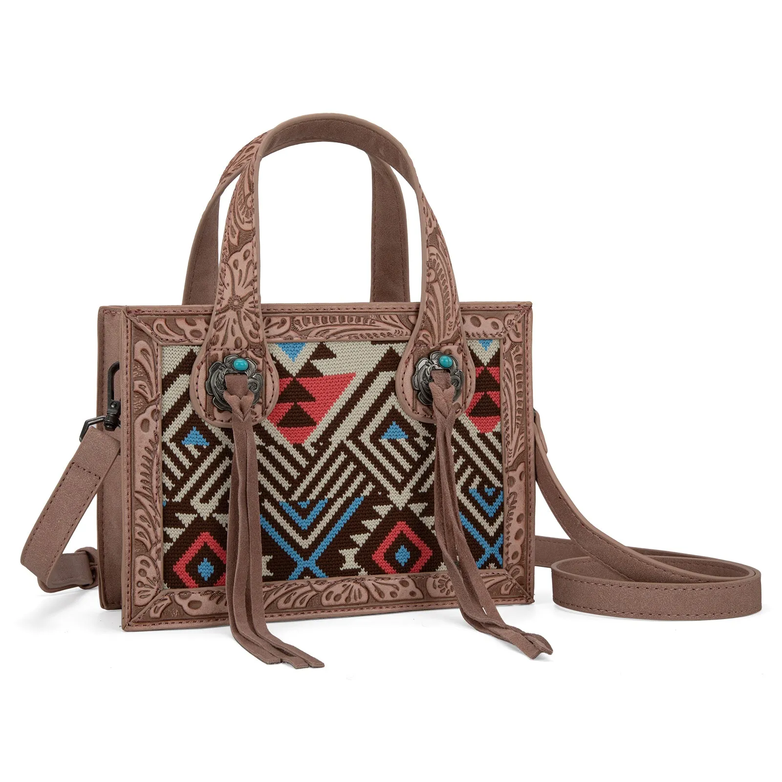 MW1292-8121  Montana West Aztec Tapestry Mini Tote/Crossbody