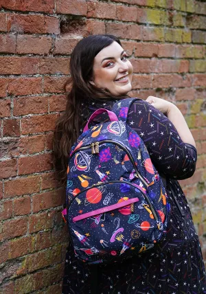 Navy Space Print Rucksack