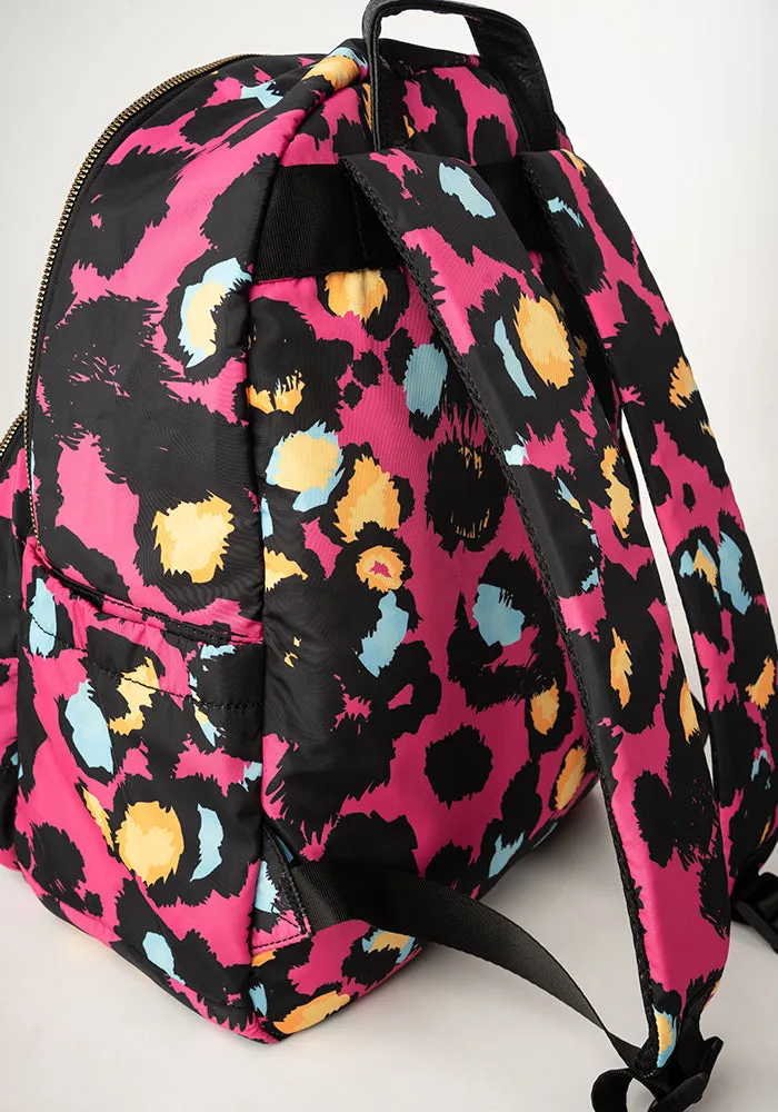 Pink Animal Print Rucksack