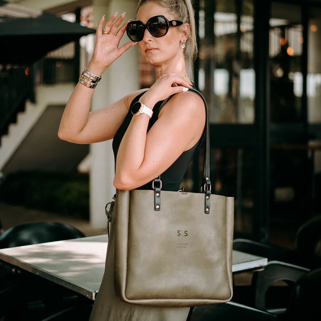 Premium Eve Leather Tote Bag 2.1 - Olive Green